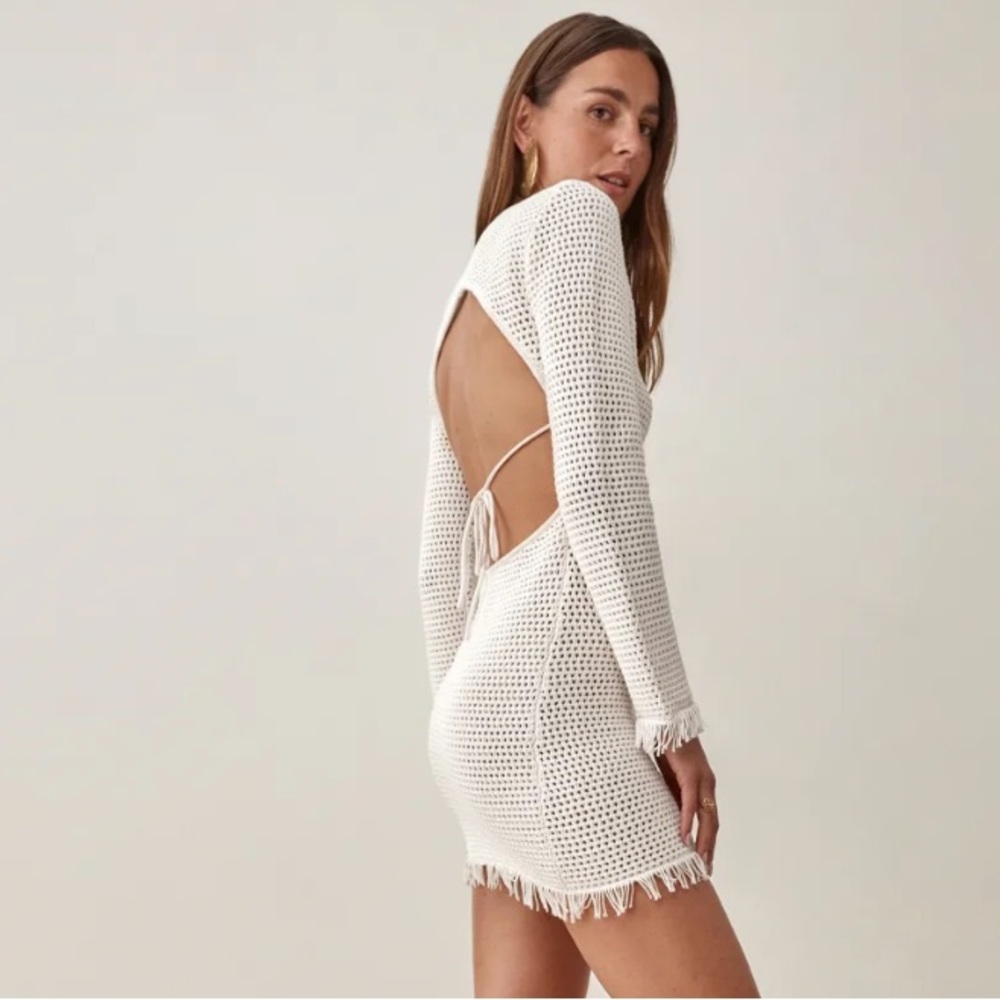 Reformation Pesca Open Knit Dress